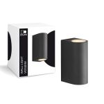 D'Lite Wandleuchte Vossem Aluminium Schwarz Up & Down| IP54 - Geeignet Für 2x GU10