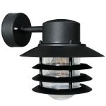 Nordlux Vejers Wandleuchte Metall und Glas Schwarz | IP54 - Geeignet für E27