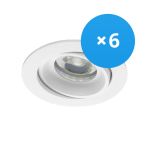 Mehrfachpackung 6x Noxion Einbau Spot Vision MR16 schwenkbar Weiß | Ausschnitt 69mm - GU10 Sockel
