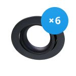 Mehrfachpackung 6x Noxion Einbau Spot Vision MR16 schwenkbar Schwarz | Ausschnitt 69mm - GU10 Sockel